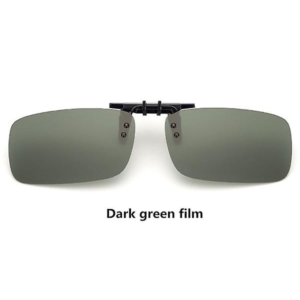 Polarized Mirrored Uv400 Lens Clip-on Flip-up solglasögon dark green film
