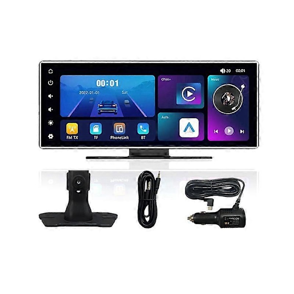 11,26 tuuman kojelautakamera langattomalla Carplaylla ja Android Autolla, auton WiFi GPS-navigointi, takakamera, videotallennin