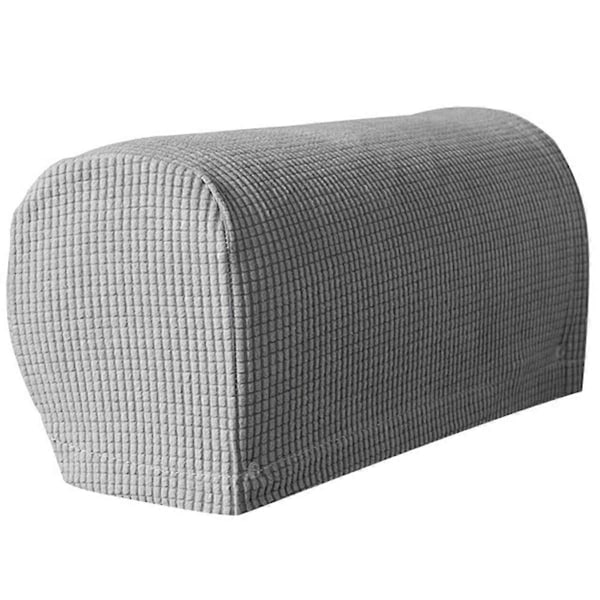 2 st Mjuka Stretch Plysch Armstödsskydd, Stretch Armstödsskydd för Stolar/Soffor, Soffarmsskydd, Ljusgrå