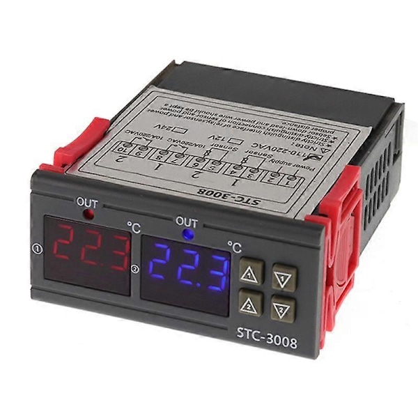 Digital Termostat Temperaturregulator STC-3008 Termometer Sensor Hygrometer 12V 24V 220V