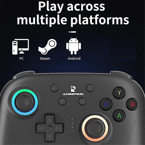 RGP01 Gamepad Trådlös Bluetooth Spelkontroll RGB Hall Effect Joystick för PC Android IOS Steam