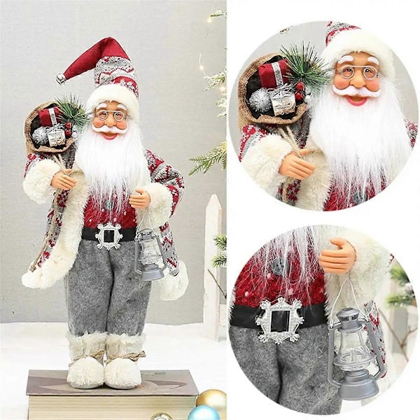 Joulupukki Figuriinit Joulupukki Nukke Seisova Joulupukki Figuriini Laukulla 45 cm Joulukoriste Joulupukki