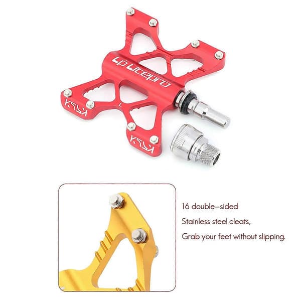 K5 Foldecykel Quick Release Pedal Aluminium Legering Leje Pedaler til BMX Cykeldele, Rød