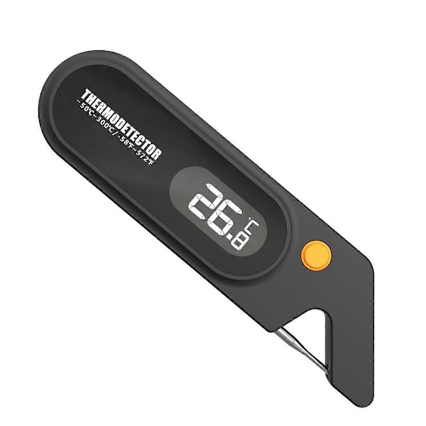 Digital stektermometer i rostfritt stål för grillmat, snabbavläsning, digital kökstermometer, svart