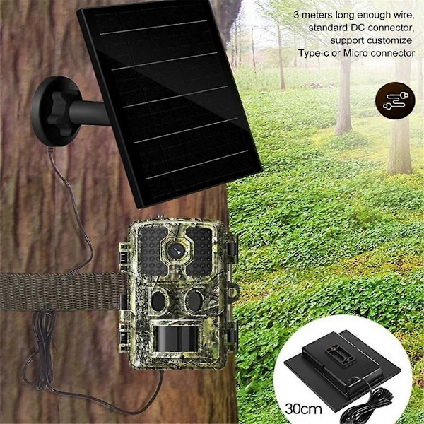 3W Riistakameran aurinkopaneelit Kannettava aurinkopaneeli Sisäänrakennettu 5000 mAh:n paristokotelo IP65 Vedenpitävä metsästystarvike