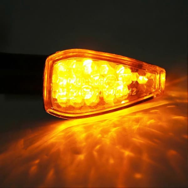 2 STK Motorcykel 14LED Blinklys Styrelampe Indikator Tilbehør Passer til Yamaha Transparent Linse