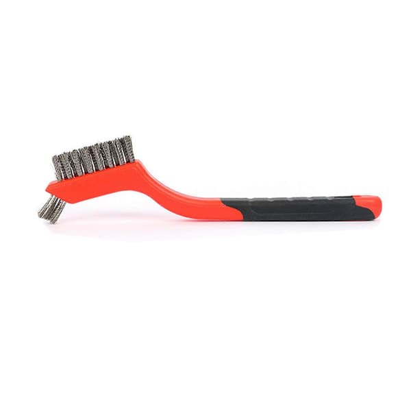 3 stk. Mini stålbørstesæt rustfrit stål nylon kobber rød stålbørste til rengøring af rustfjerning 17,8 cm