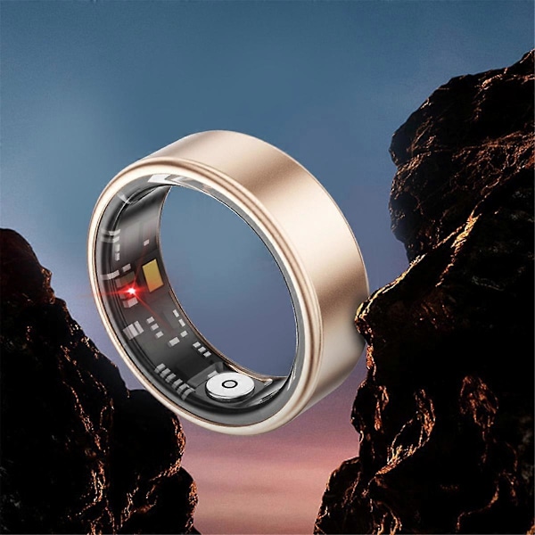 SR06 Smart Ring, Sundhedsmonitor, Pulsmåler Søvnmonitor 5ATM Vandtæt Edge Gold