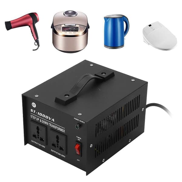 1000W Step Up Buck Transformator Stabil Regulerbar Inngangsspenning Strømtransformator 110V til 220V 110V?120V/220V?240V AU Plugg