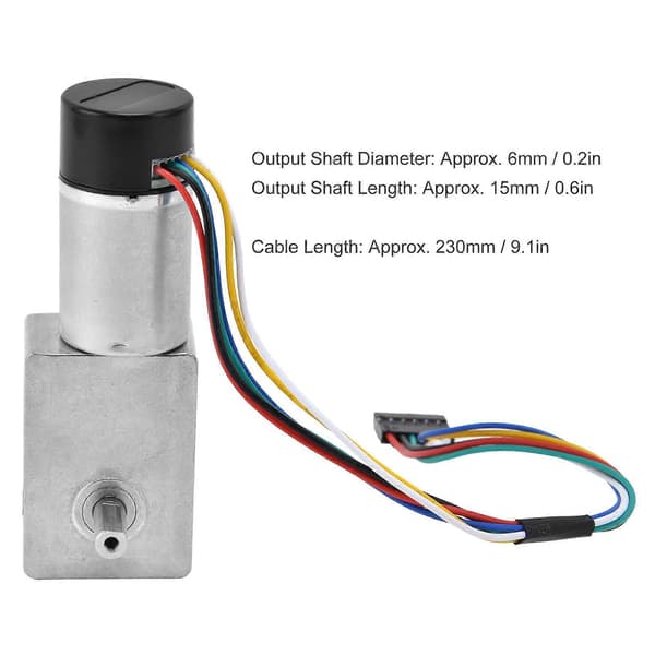 DC Snäckväxelmotor 15mm Dubbelaxel Hastighetsreducerande Drivenhet med Encoder JGY?370DC12V 150RPM