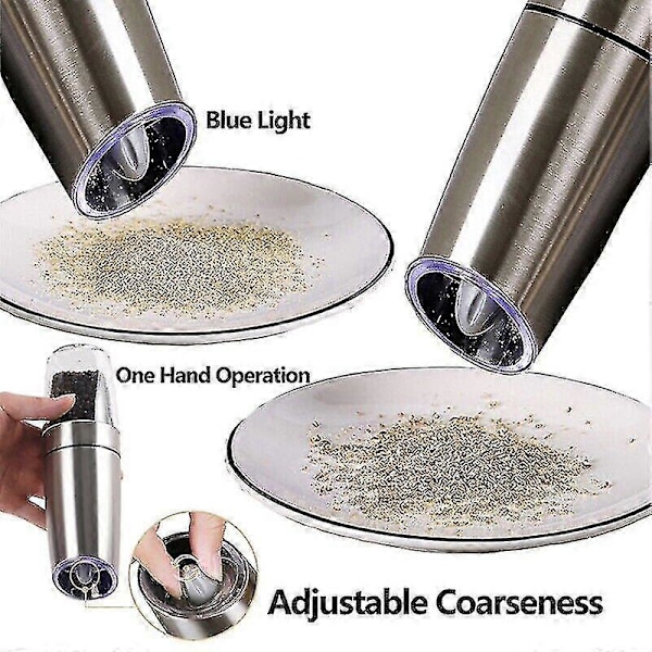 Elektrisk Pepper- og Saltkvern Automatisk Elektrisk Pepperkvern Justerbar 1Pc Stainless