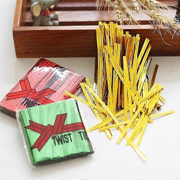 760 stk. Bagepose Twist Ties Pakkesnor Dessert Opbevaringspose Emballagestrop Kaesi Rose Red
