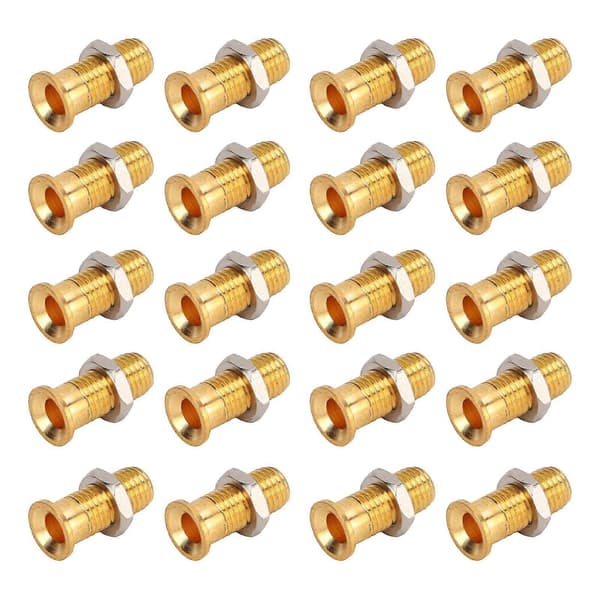 20 Sett 21.140 4mm Panel Banan Socket Kobber Hunn Gullbelagt Banan Jack med M6 Hex Mutter for Elektrisk Test