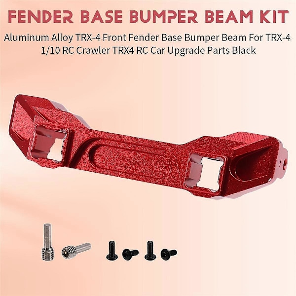 Aluminiumlegering -4 Främre Bas Stötfångarbalk för -4 1/10 RC Crawler TRX4 RC Bil Uppgraderingsdelar Röd