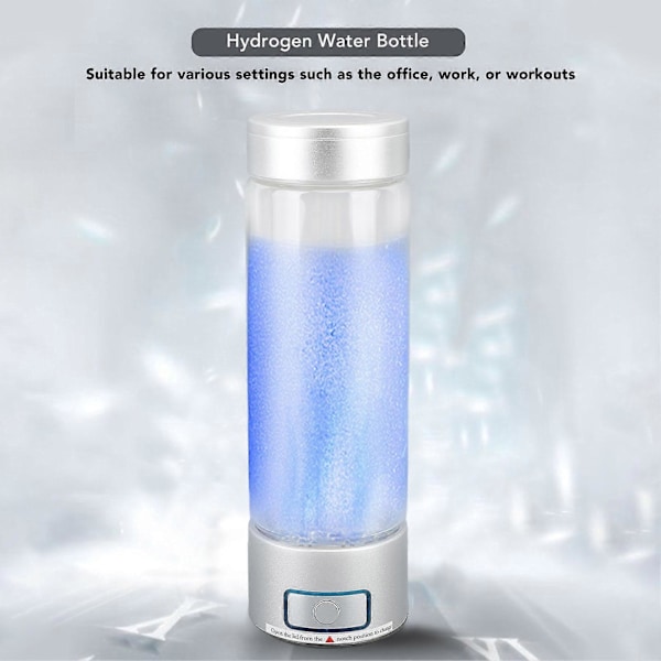 Hydrogenvannflaske Generator 400ml Bærbar Oppladbar Hydrogenrikt Vann Helsekopp Rask Elektrolyse for Hjemmekontor Reise Trening