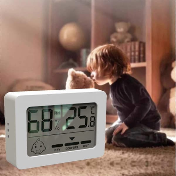Mini LCD Digital Hygrometer Indendørs Elektronisk Temperatur Hygrometer Sensor Meter Elektronisk Husholdningstermometer Sort