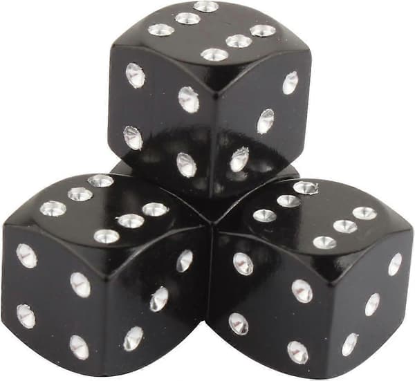 Hjulventilhattar för fordon, aluminiumlegering, tärningsstil, svart, 4-pack