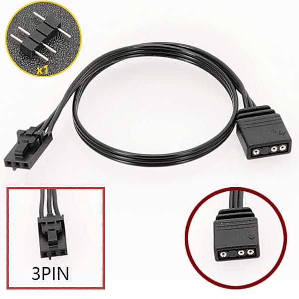 25CM ARGB Controller Adapterkabel QL LL120 ICUE RGB LED-blæser 3-benet/4-benet til 5V 3-benet konverteringsstikledning Computertilbehør
