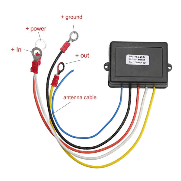 Trådløs vinsjfjernkontrollsett 434MHZ Mottaker 12V 24V Bryter Håndenhet Universell for Bil Lastebil ATV SUV