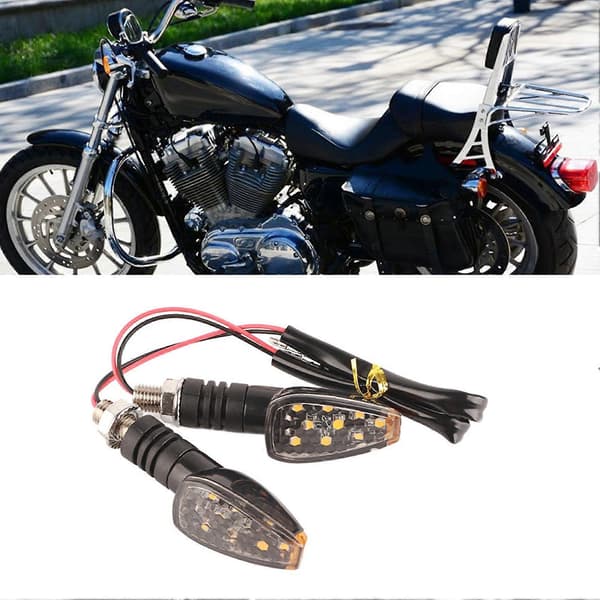 2 stk. 12V Universal Blinklys Indikator Lampe Modifikation med Gult Lys (Røget)