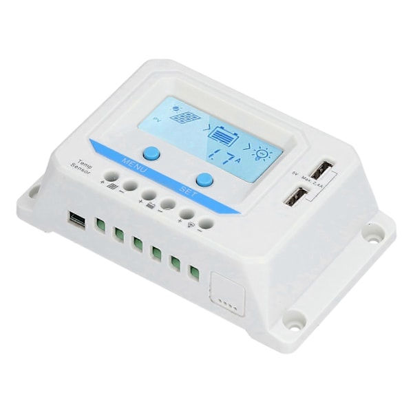 Solar Charge Controller LCD Kretsskydd 3 Nivå PWM Laddning Solcellsladdningsskydd för Trafikljus 10A