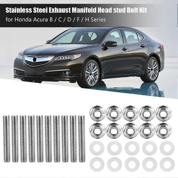 Rustfrit stål Header Sort Udstødningsmanifold Hovedbolt Boltesæt til Honda Acura