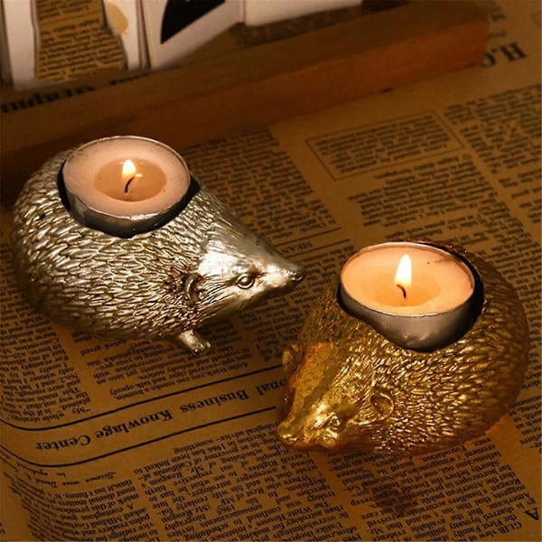 Hjem Igel Lysestage Ornamenter, Aromaterapi Resin Lysbakke, Boligindretning Sølv