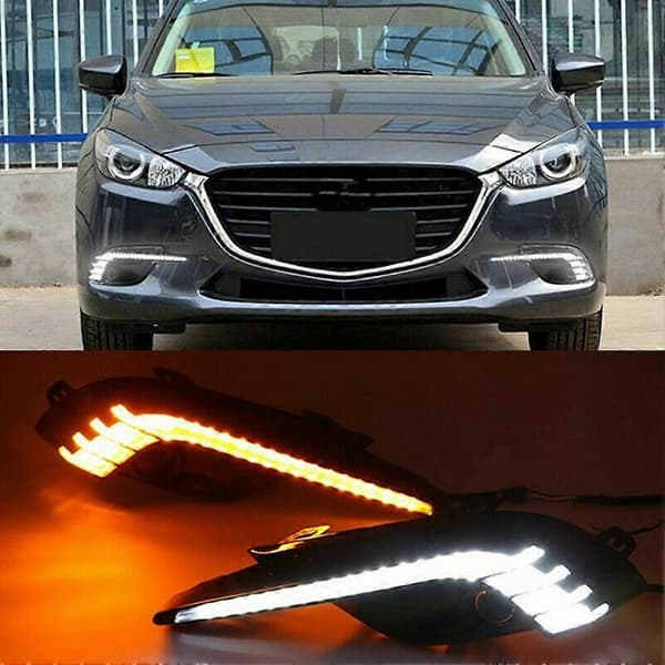 1 Par LED Kjørelys Dynamisk Hvit & Gul Blinklys DRL Tåkelys for 3 Axela 2017 2018
