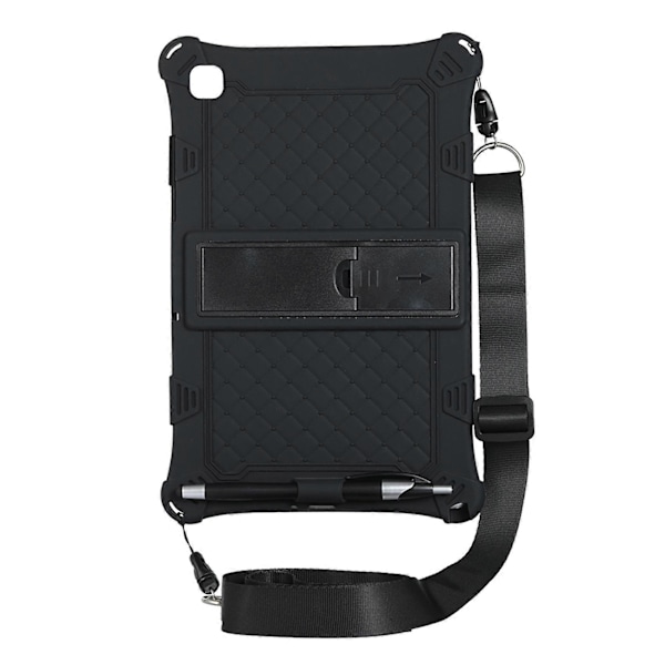 Silikondeksel for Galaxy Tab A7 10.4 Nettbrett SMT500/T505/T507 Nettbrettdeksel Nettbrettstativ med Penn og Stropp (Svart)