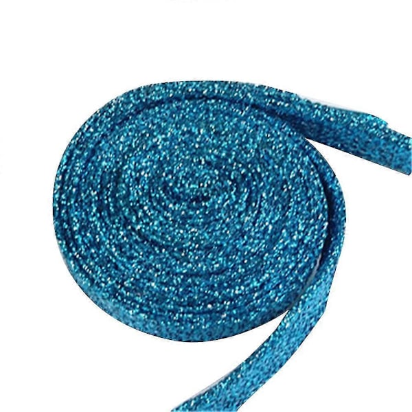 110cm Moderne Flade Glitter Farvede Sko Snørebånd Canvas Sneaker Snørebånd Snor Blue