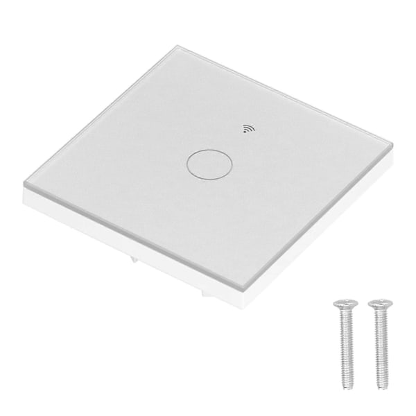 Enkel Touch-strömbrytare för Tuya Zigbee Intelligent Fjärrkontroll Ljusströmbrytarplatta med Bakgrundsbelysning (Vit)