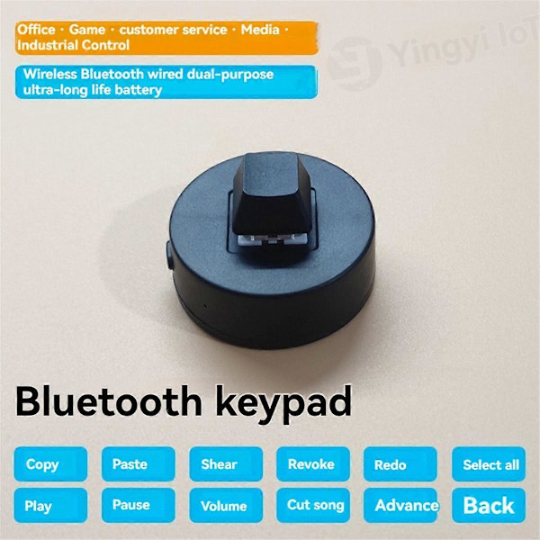 1-Knapps Mini Keypad 2.4G Trådlöst USB Mekaniskt Gaming Tangentbord Snabbknappsprogram för Gaming Kontorsarbete Svart