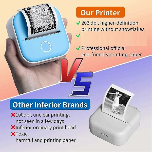 Bærbar Mini Termisk Etiketprinter Hjemmefotoprinter Studenter Forkert Spørgsmålsprinter Mini Etiketprinter Prisskilt, D
