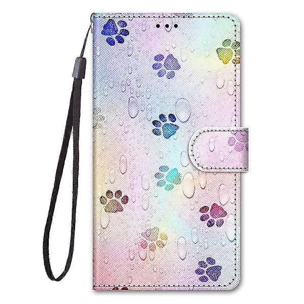 Fodral för ZTE Blade A71 Skydd Magnetiska Kortfack Kreativ Kattfot Mönster Plånboksfodral Coque