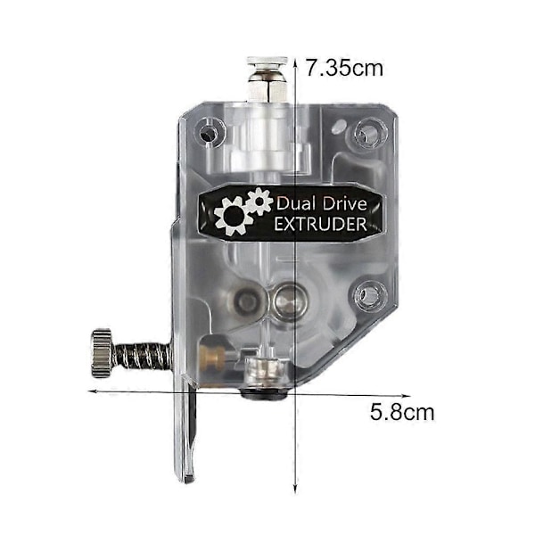 Dual Gear Extruder 3D-skrivare Extruder Flexibel Klar Plast Decelerations Extruder Dual Driver Feed för Ender 3/5 för CR10S Skrivartillbehör