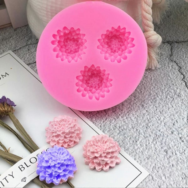 Bakeform 3 hulrom DIY Håndlaget kongle solsikke blomst lysform for bakeri