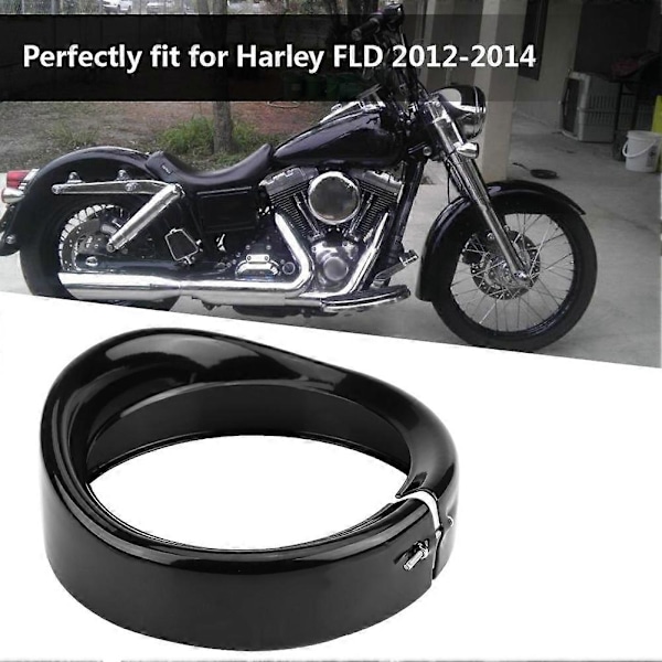 7\" Motorsykkel Sort Lykt Trim Ring Deksel for FLD Trike Road King
