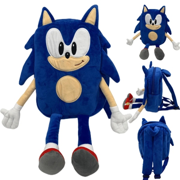 40 cm Hot Rea Super Sonic Ryggsäck Spel Anime Plushie Resväska Tecknad Mjuk plysch Barn Skolväska Leksaker present till barn 40cm