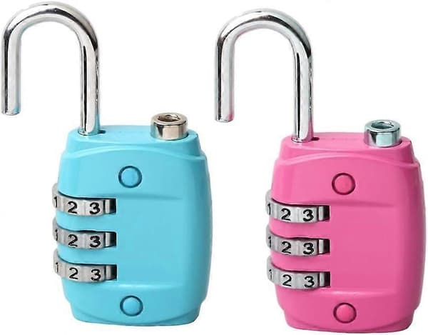 4-pack 3-siffriga bagagelås, litet kombinationshänglås med kod