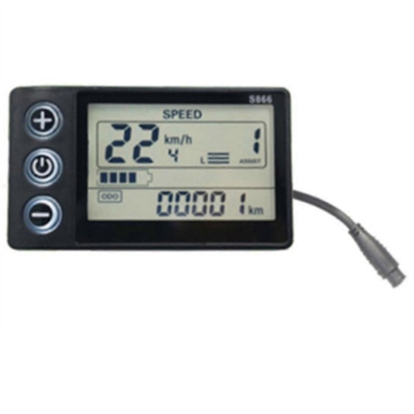 24V 36V 48V 60V Vattentät LCD-display S866 Kontrollerpanel Instrumentbräda Elcykeldisplay för Elscooter 6Pin
