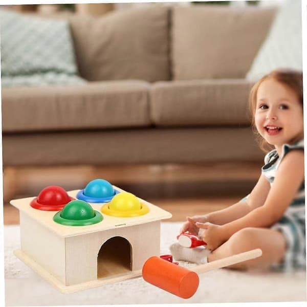 Bankebenk i tre for barn, hammerleke, gave, spill, leker