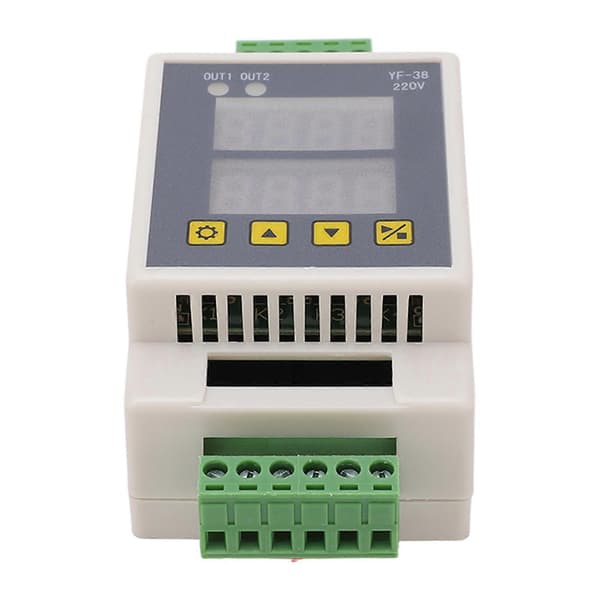Timermodul 2 Kanaler Exakt LCD-skärm ABS Fördröjningsmodul Vit DC 7?27V AC 220V