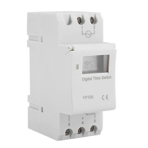 16A Digital LCD Strømtimer Programmerbart Relé Tidsbryter (AC220V)