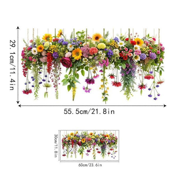 Blomster Vår Vindusklistremerker Avtakbare Antikollisjons Vindusmerker Vanntette Statiske Klistremerker for Glassvindusdørdekorasjon