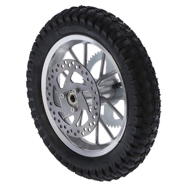 12.5x2.75in Mini Cykel Bakhjul Halkskydd Gummi Stål Legering för 47cc 49cc 2-takts Dirt Bike (Silver)