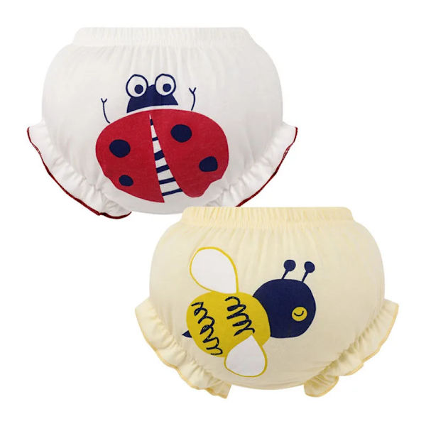 2 st Sommar Baby 100% Bomulls Shorts Barn Kawaii Söta Tecknade Kalsonger PP Byxor 1075BC 13-24M ( 100 )