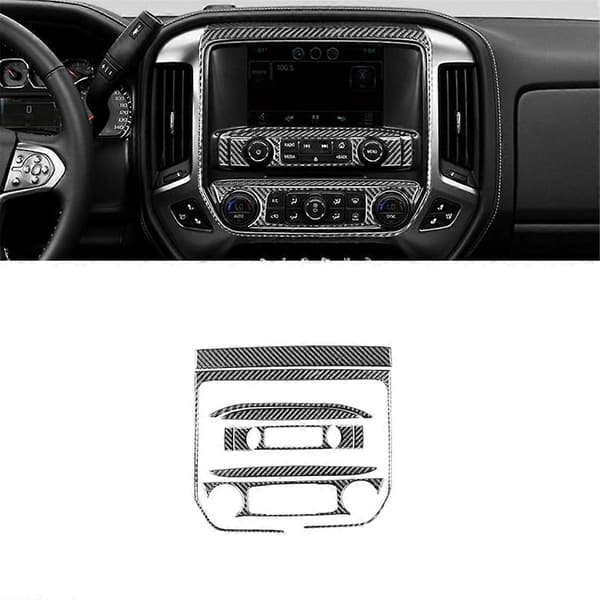 Karbonfiber for Sirrra 1500 2014-2018 LHD Senterkonsoll AC Panel Deksel Trim Interiørtilbehør