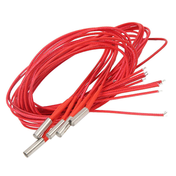 5 stk. varmeelementpatron DC 24V 40W rustfritt stål 6x20mm tilbehør for 3D-printer 1,5m / 4,92ft