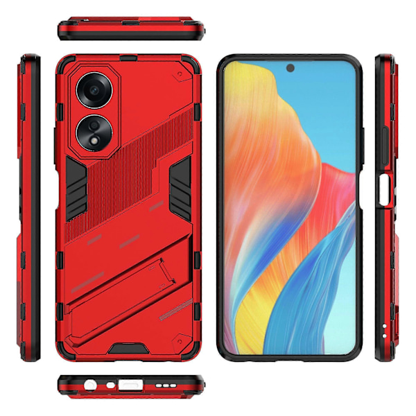 Skal för Oppo A58 4g PC+TPU Stötsäkert Stativ Mobilskal Red