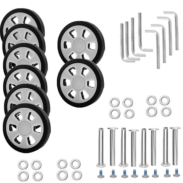 8 stk. Bagagehjul Udskiftning, Dia 2,16in/55mm Tyk 0,47in/12mm Resistent Gummi Lydløs Hjul Udskiftning til Bagage B